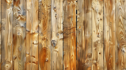 Wall Mural - Close-up image showing the detailed wooden texture and natural color variations of a plank wall, perfect for backgrounds or designs