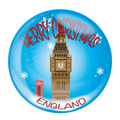 Wall Mural - Merry England Christmas Winter Globe