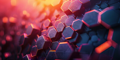 Digital hexagon abstract background