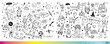© Aekkaphum - Vector illustration of Doodle cute for kid, Hand drawn set of cute doodles for decoration,Funny Doodle Hand Drawn, Summer, Doodle set of objects from a child's life,Cute animal