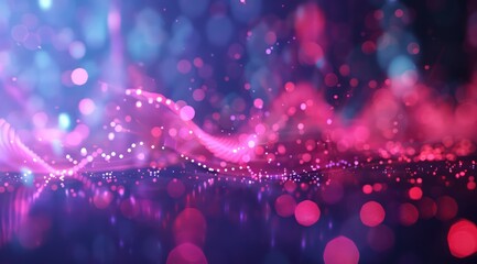 Wall Mural - a pink and purple wave graph over a dark background, in the style of bokeh, money themed, highly detailed environments
