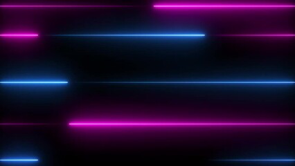 Wall Mural - Abstract glowing fast speed neon lines background animation .