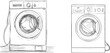 Washing machine in continuous line drawing style