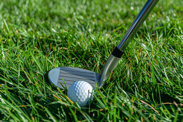 Photo of Golf club and ball in grass