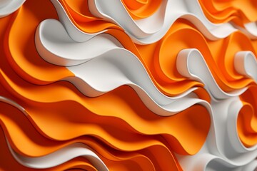 Poster - Vibrant abstract orange toned waves background for design and decoration projects