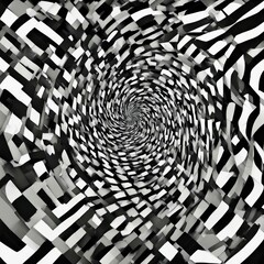 Wall Mural - black and white background An abstract spiral art texture pattern with a square shape and a black and white tone 