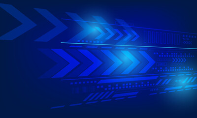 blue arrow lines circuit networking connection hi technology abstract background