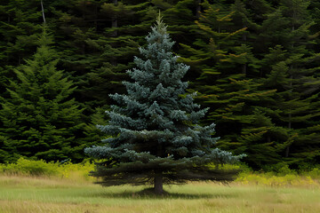 Canvas Print - Sitka spruce (Picea sitchensis) - North America - A large evergreen conifer native to the Pacific Northwest. It is an important timber tree and has been extensively used in construction