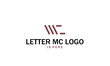 MC letter logo design. Vector
