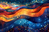 Fototapeta Perspektywa 3d - it looks like a painting of a galaxy with waves and stars