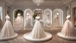 Boutique Interior: Beautiful Wedding Dress Display with Lace Details