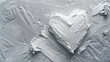 White clean heart on a gray background for all lovers 