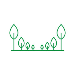 Poster - line tree park icon logo vector