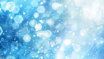 Wall Mural - a blue and white digital background with a hexagon pattern, in the style of science-based, light sky-blue and light blue