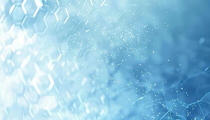 Wall Mural - an abstract background with blue hexagonal symbols, in the style of light sky-blue and light white