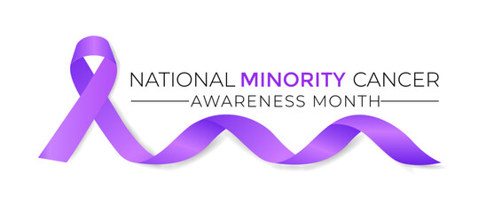 Wall Mural - National Minority Cancer awareness Month of April. Poster , banner design template Vector illustration.