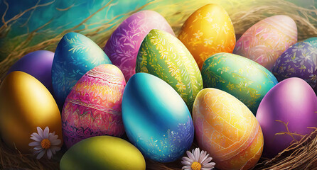 Wall Mural - Eyecatching Realistic easter background