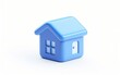 © STOCKYE STUDIO - 3d house image of real estate a 3d rendered blue rounded square button, playful and colorful and bubbly pixelated