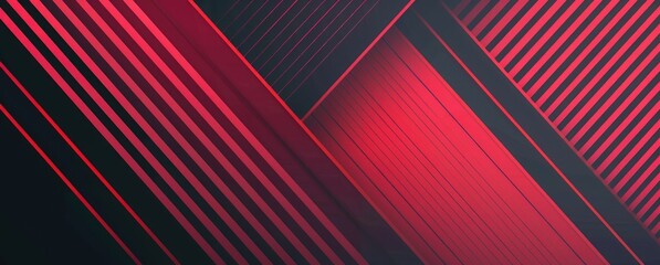 abstract red black background, in the style of intersecting lines, dark black and pink, linear movement, symmetrical design, abstract shapes