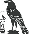 Silhouette single ancient egyptian hieroglyphs symbol logo black color only