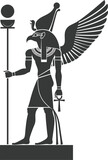 Fototapeta  - Silhouette single ancient egyptian hieroglyphs symbol logo black color only