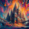 Epic castle dripping & melting colors.
