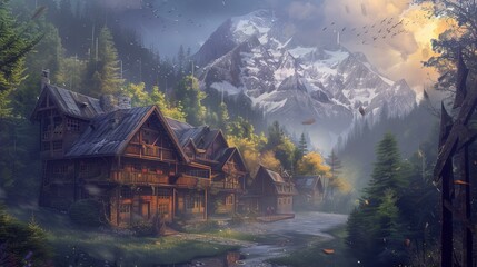 Wall Mural - Mountain resort 