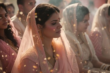 Wall Mural - Beautiful Indian bride dressed in traditional wedding clothes