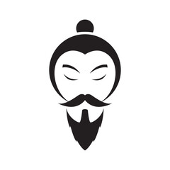 Poster - asian culture bearded icon logo vector