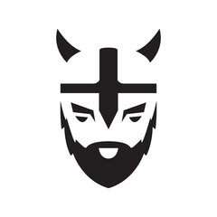 Poster - viking warrior icon logo vector