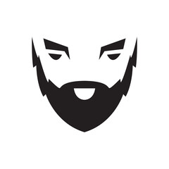 Sticker - bearded man icon logo vector