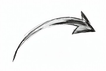 Drawn arrow. Background with selective focus and copy space