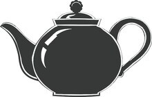 Silhouette Teapot Black Color Only Full