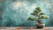 This is an abstract hand-painted Chinese welcome pine oil painting art wallpaper.