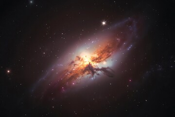 Wall Mural - illustration of a galaxy with vibrant cosmic clouds twinkling stars and a colorful nebula in a deep 
