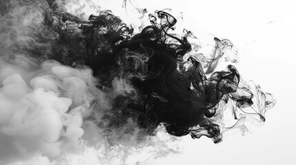 Canvas Print - A black and white photo of smoke in the air. Suitable for various design projects