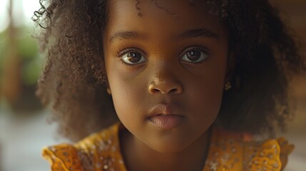 Poster - Close up portrait of a young girl with large eyes, suitable for various projects