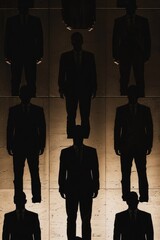 Wall Mural - Silhouettes of a man in a suit and tie. Suitable for business and corporate concepts