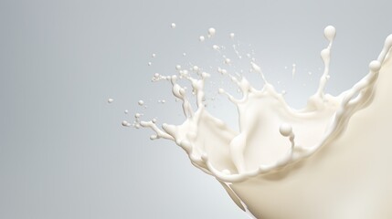 Poster - High resolution beautiful splash of natural milk. Can be used as background