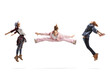 © Ljupco Smokovski - Girl leaping in the air between a male and female dancers