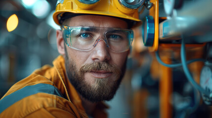 Fototapete - Electrician at work. Generative AI.