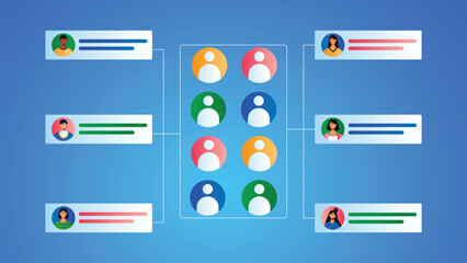 Wall Mural - the concept of social networks, internet and online communication. vector illustration