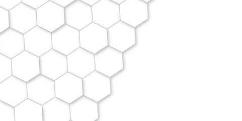 Abstract background with white hexagons and seamless pattern in vector design . luxury white pattern geometric mesh cell texture .hexagon 3d background texture design .