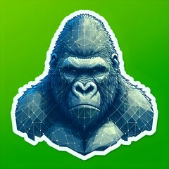 Wall Mural - a sticker of a gorilla, clean background - 001