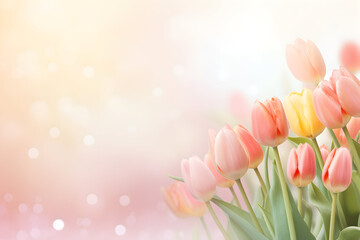  delicate background with tulips. a place for the text. soft focus