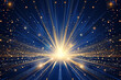 golden ray of light on blue background, AI generated