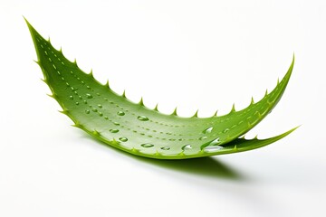 Green aloe vera leaves plant isolated on white background