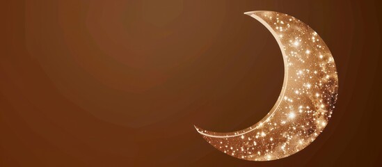 Wall Mural - decorative moon on brown background