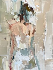 Wall Mural - loose palette knife abstract figure study, beautifully blended, large strokes, oil paint 