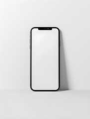 Wall Mural - White minimalist smartphone mockup on desk, huper-realistic, renaissance theme